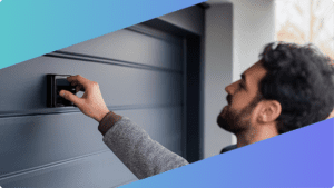 a person checking the lock on their door