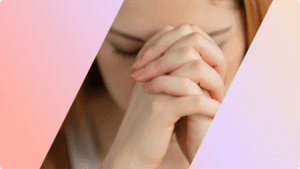 a person with their hands together, praying