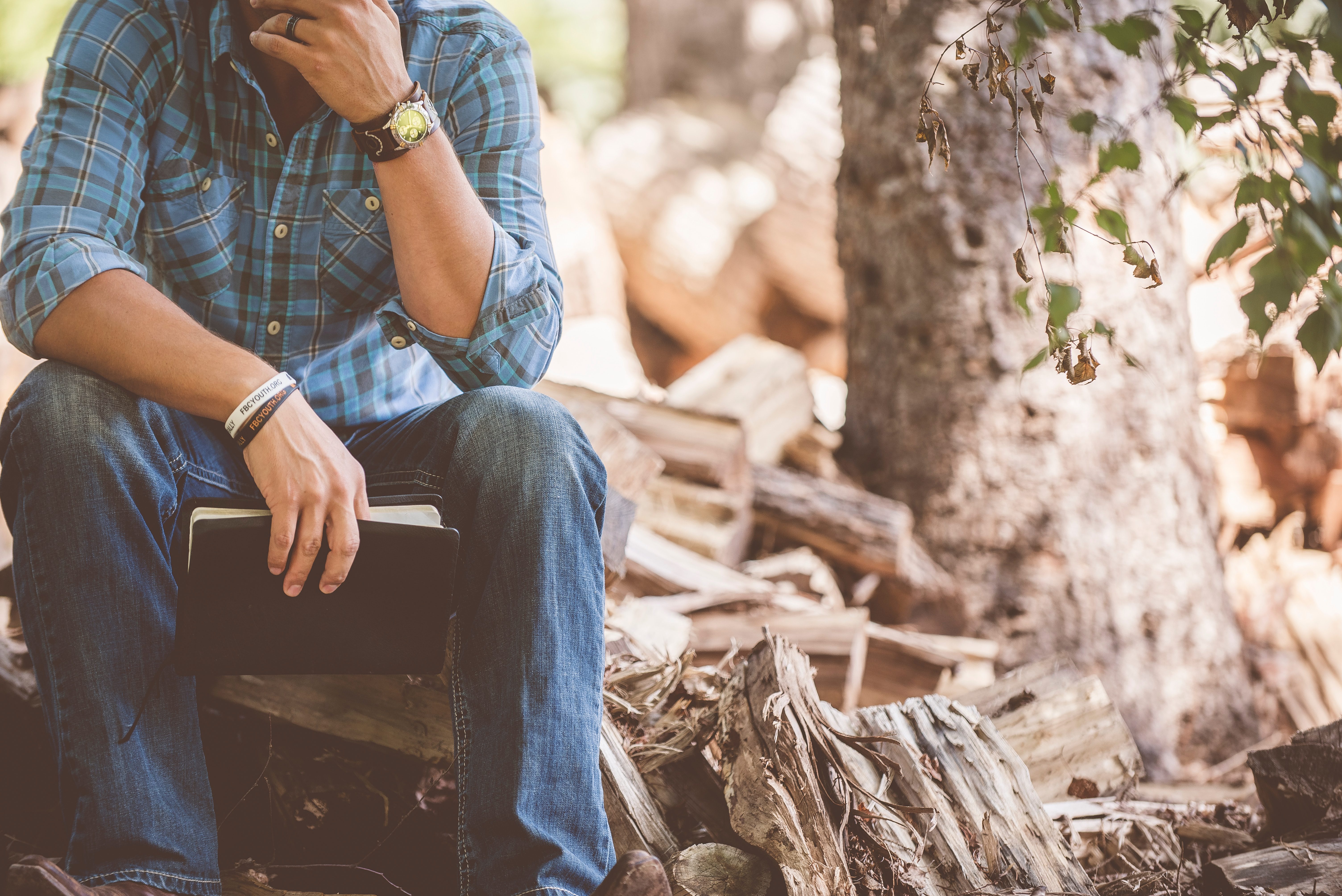 A man sitting alone