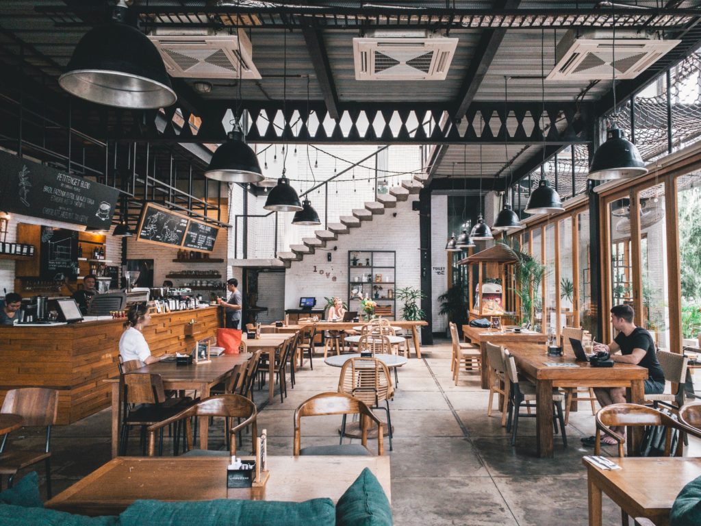 Empty Co-Working Bar & Restaurant During Coronavirus